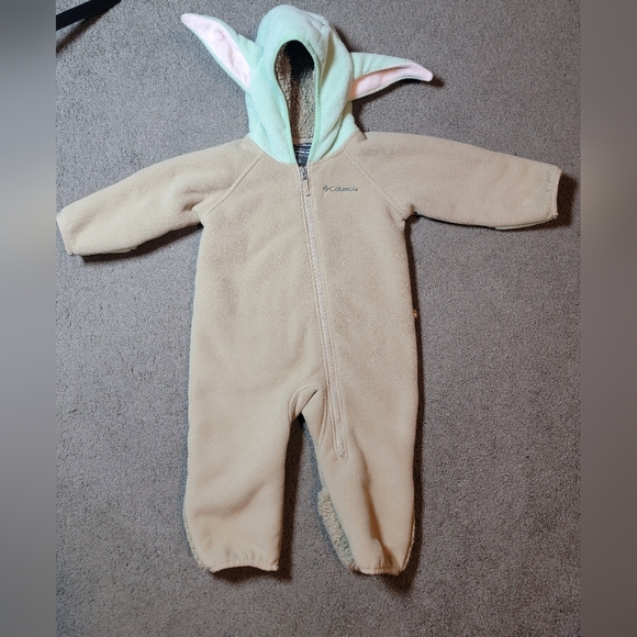 Columbia Other - Columbia Mandalorian Star Wars Fleece Suit The Child Baby Yoda Size 6-12 Months